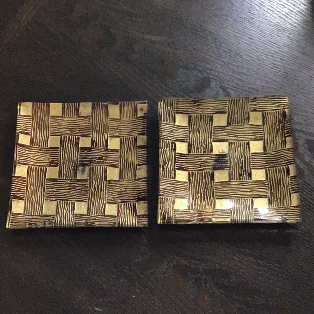 2 EUC Gold Bowring Decorative Side Plates
